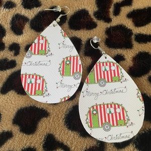 Christmas Camper Faux Leather Earrings